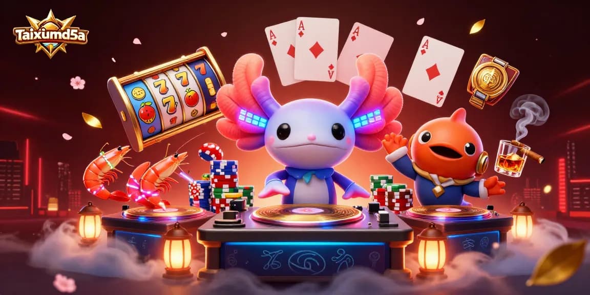 Engage in thrilling gameplay at taixiumd5a with neon characters, vibrant slot reels, and dynamic casino action.
