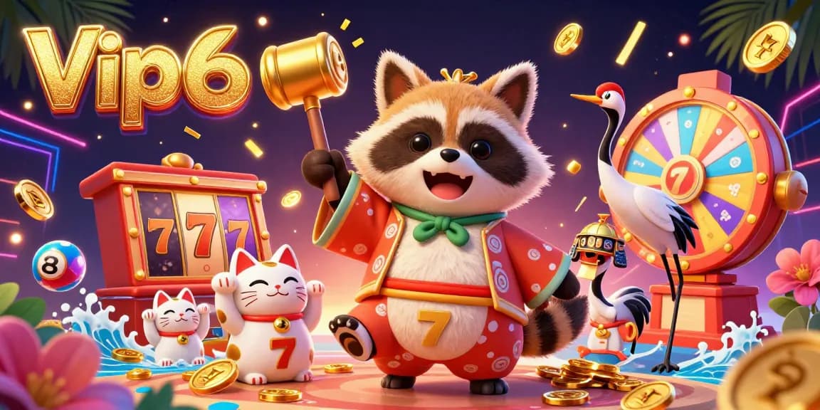 Experience thrilling games at Vip66 with vibrant slot reels and fun characters in an exciting digital casino.