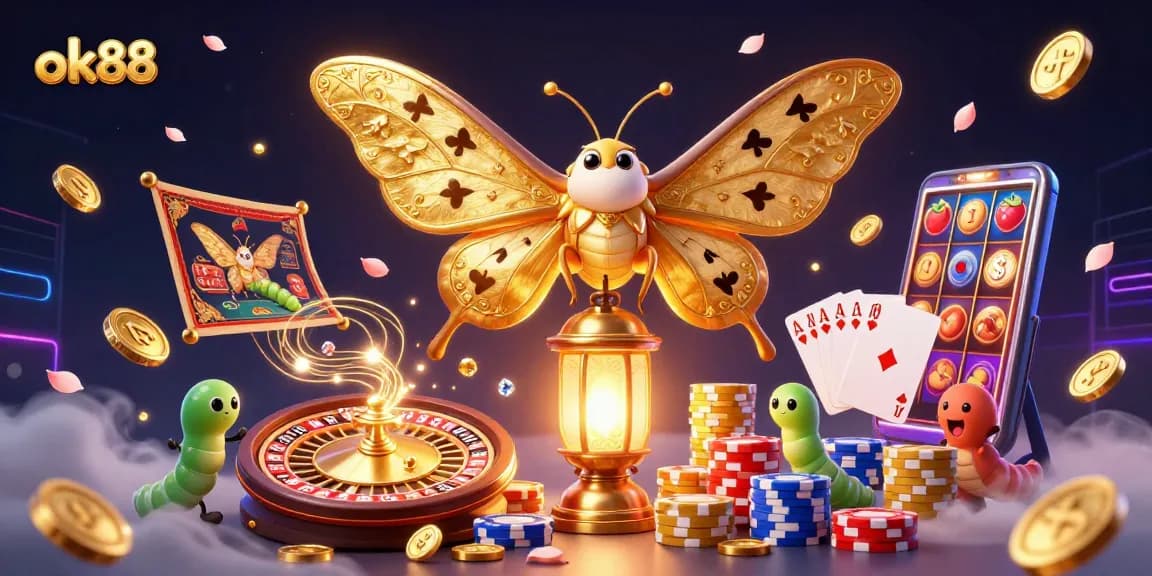 Experience high-energy gameplay at ok88 with dazzling casino scenes featuring vibrant characters and captivating elements.