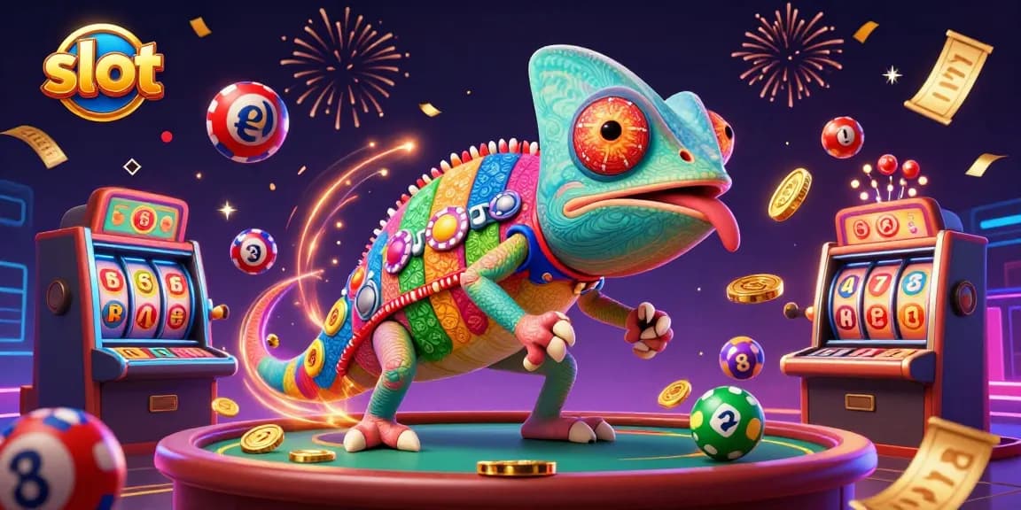 Slot yang menarik dengan chameleon pemilik kasino dan mesin slot melimpah, peluang besar menang!
