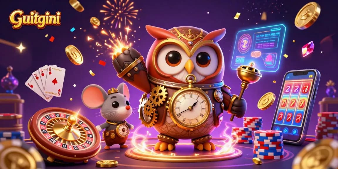 Join the gaming adventure with Guitgini’s magical and vibrant casino scene, featuring lucky charms and festive celebrations.