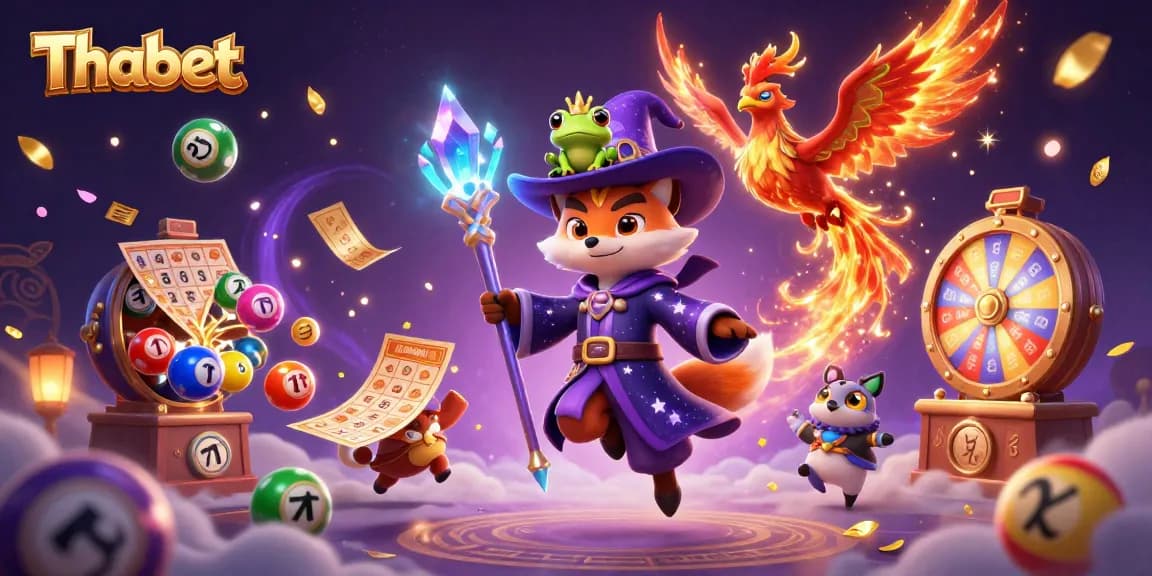Thabet features an enchanting wizard fox with gambling elements and vibrant visuals.