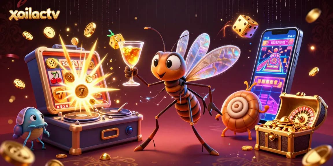Xoilactv brings exciting casino experiences with a unique 3D animated image featuring vibrant characters and elements.