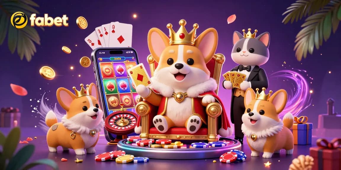 Bet big with fabet in this vibrant casino scene featuring 3D characters and dynamic gaming elements.