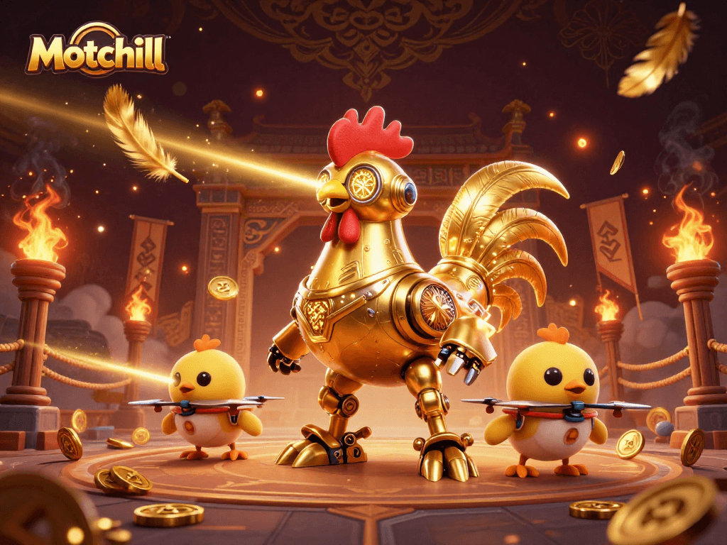 Motchill enhances your gaming with a dynamic chicken robot and drones revealing exciting bets.