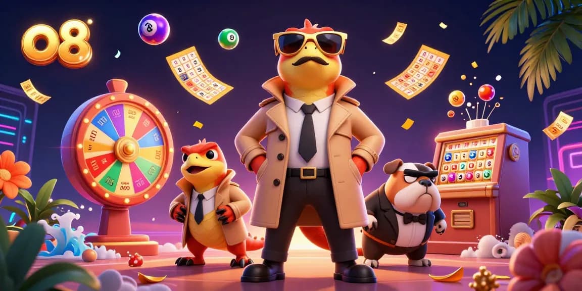 Experience the thrilling vibe of o8 as three raptors in disguise attempt VIP entry amidst vibrant casino elements.
