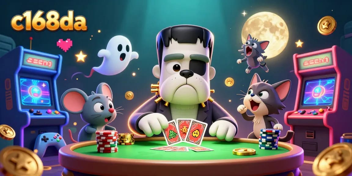 Experience thrilling gameplay at c168da with colorful characters in a spooky casino setting.