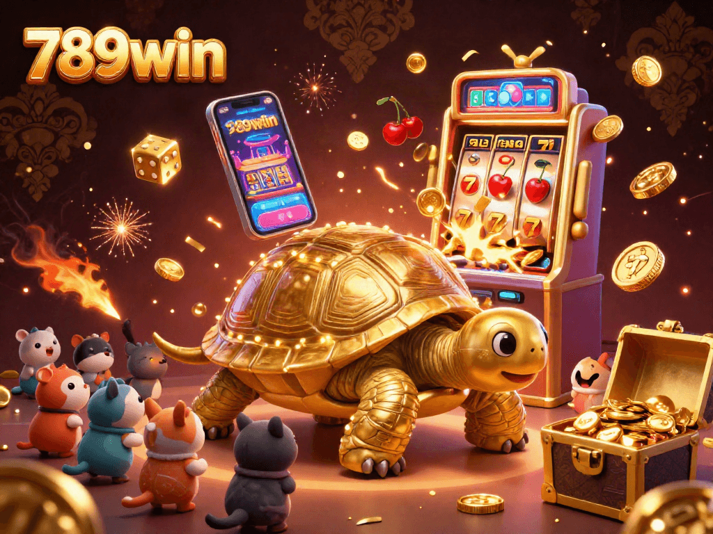 Join the excitement at 789win with this illustration of a vibrant slot machine jackpot party.