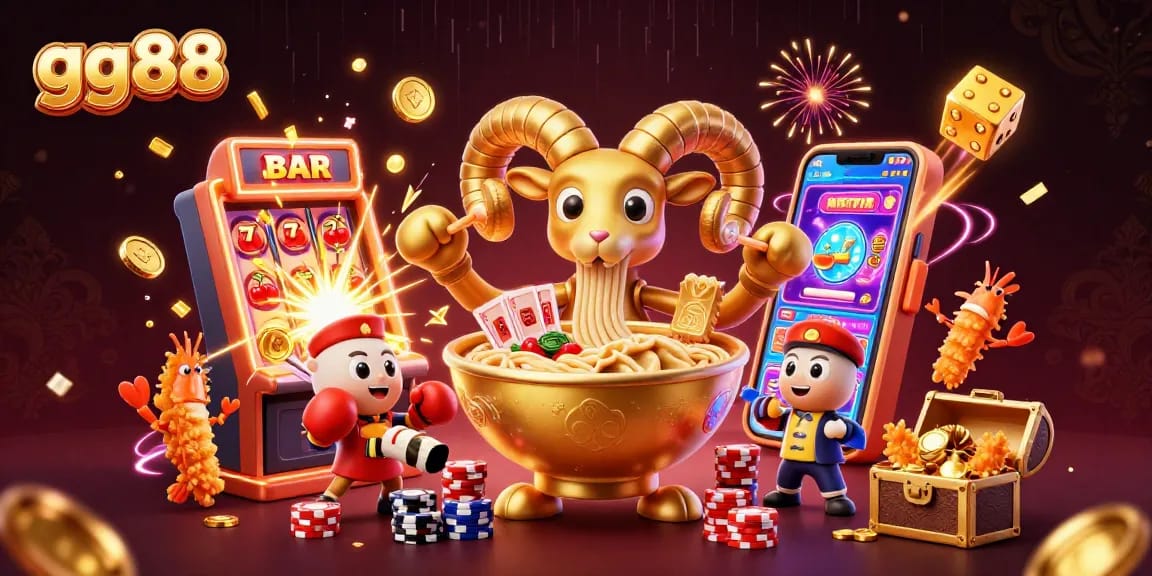 Experience thrilling jackpots with gg88 as the golden ramen bowl and friends bring casino fun to life!