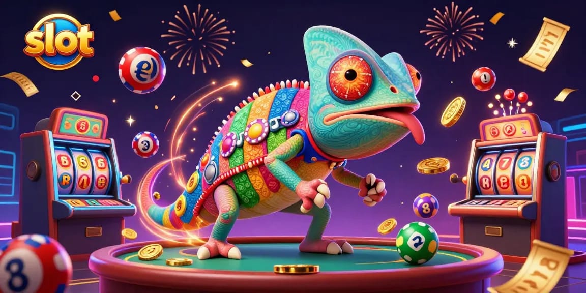 Slot yang menarik dengan chameleon pemilik kasino dan mesin slot melimpah, peluang besar menang!