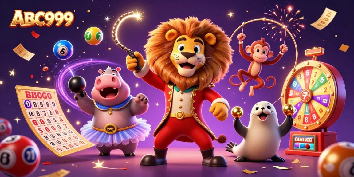 Experience thrilling moments with ABC999 as characters engage in vibrant lottery games amidst a festive atmosphere.