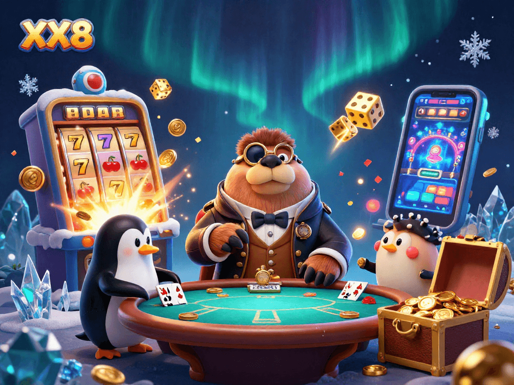 Join the jolly walrus at XX8's underwater poker table, where fortune smiles on players!