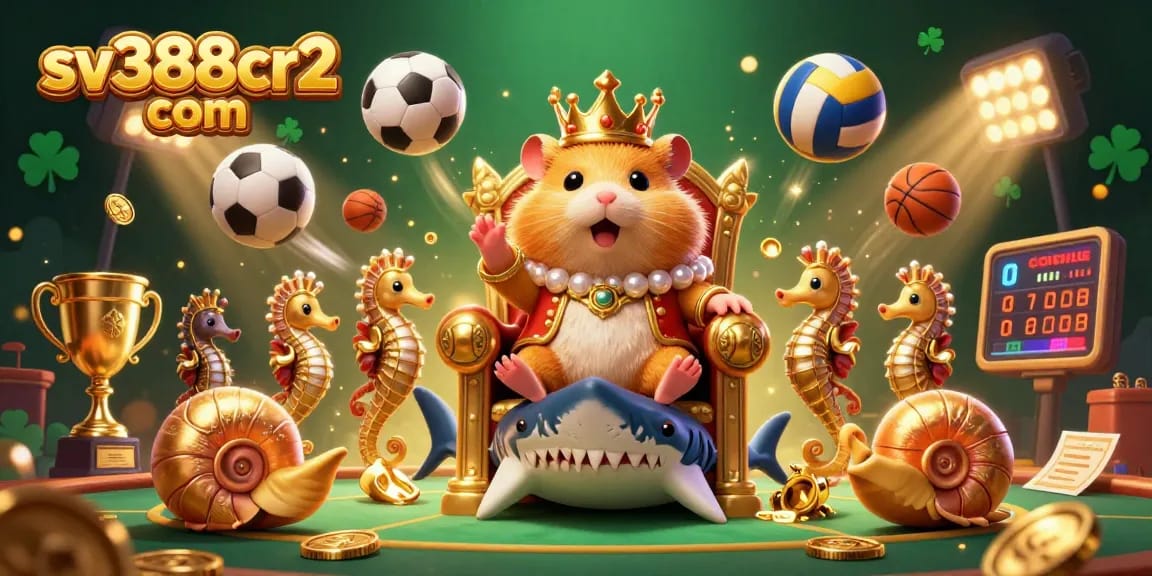 Experience the excitement of sv388cr2 com with this vibrant hamster king throne scene filled with dynamic gambling elements.