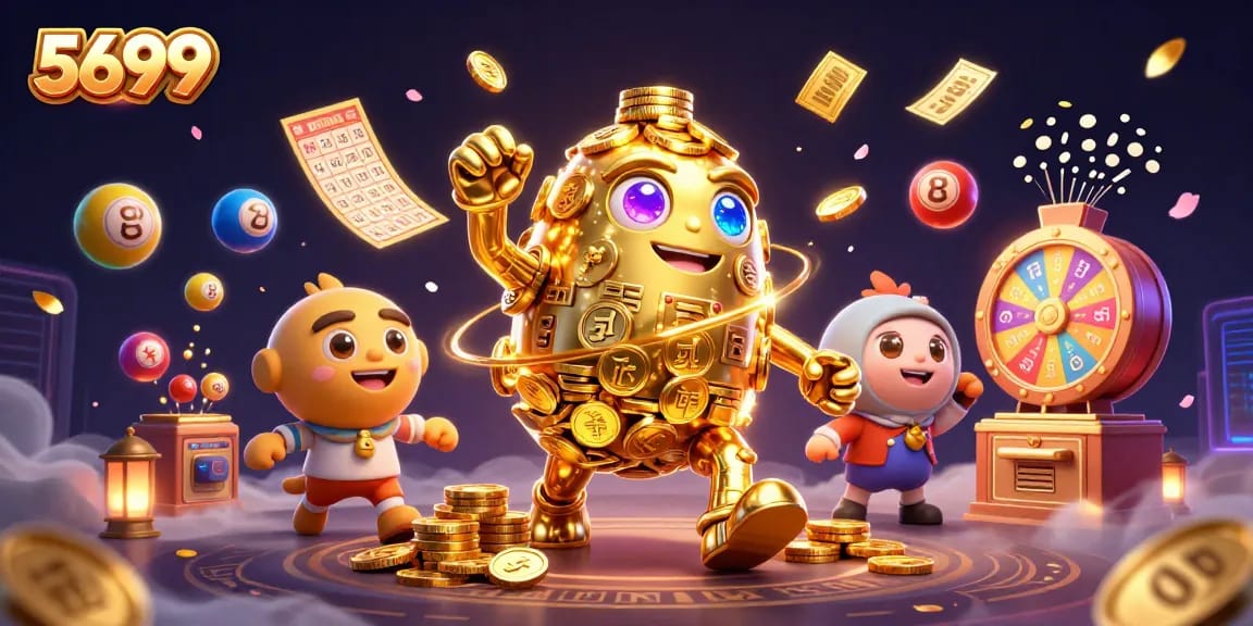 Engage in thrilling gameplay at 5699 with dynamic golden golem and vibrant casino elements.