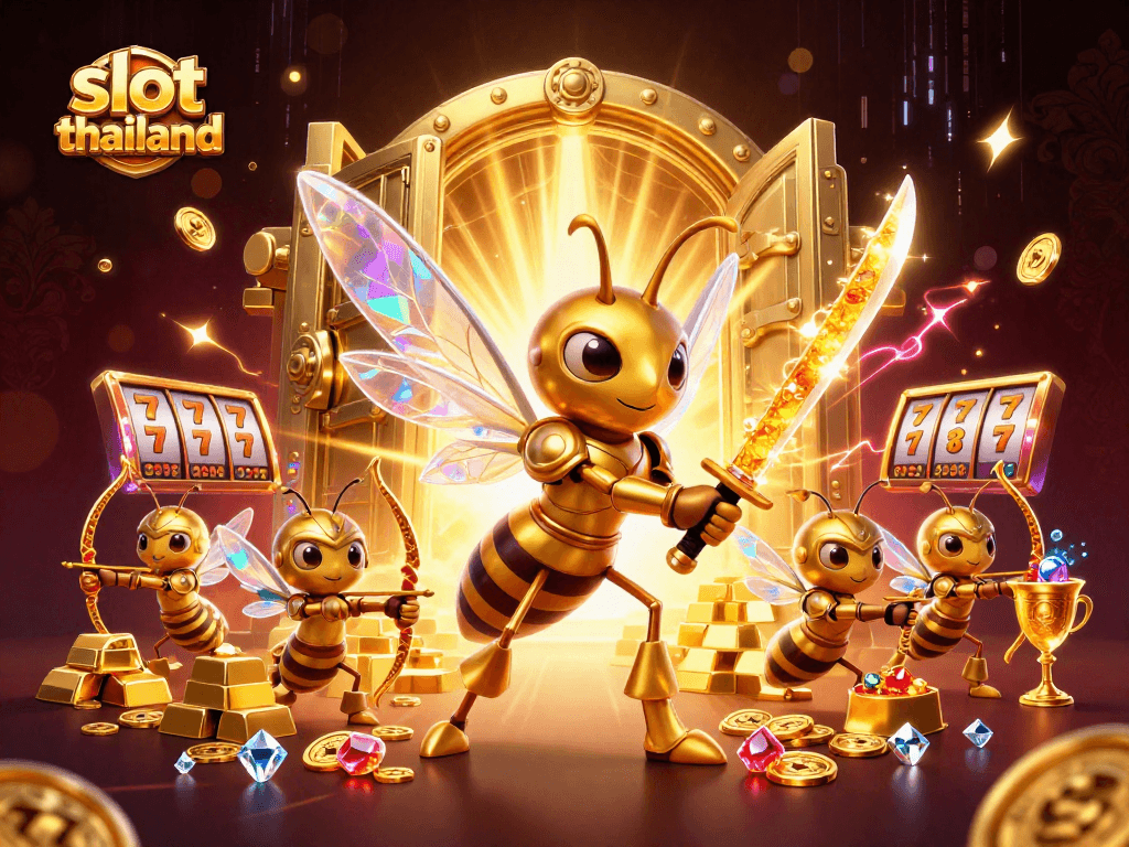 Menangkan jackpot dengan slot thailand dalam ilustrasi kasino yang meriah dan penuh warna.