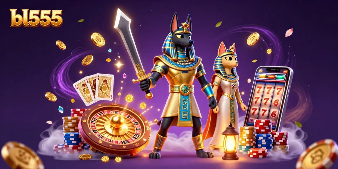 Bet on bl555 with ancient warriors and slot elements in a vibrant, detailed 3D casino illustration.