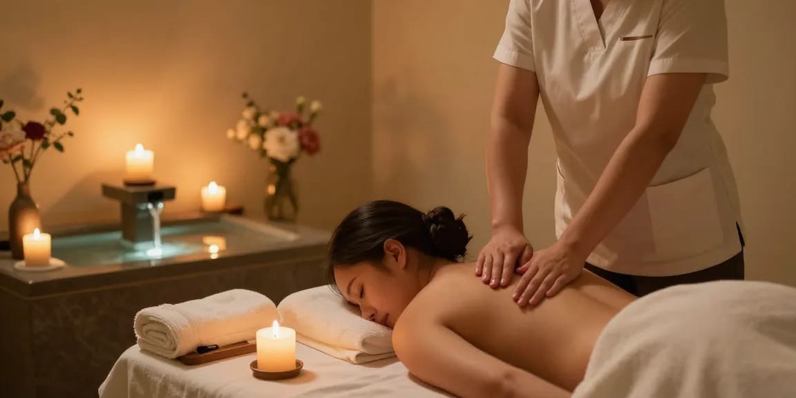 Experience 김포출장마사지 in a serene therapeutic environment with calming elements.