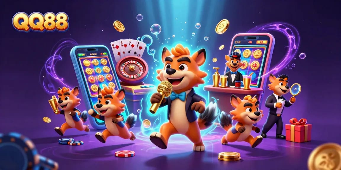 Experience the laughter and excitement at QQ88's comedy casino club with vibrant gaming elements.
