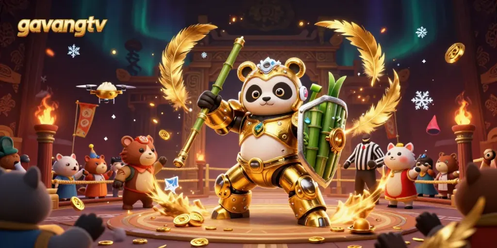 Experience gambling excitement with gavangtv in a rich 3D illustration featuring dynamic casino elements.