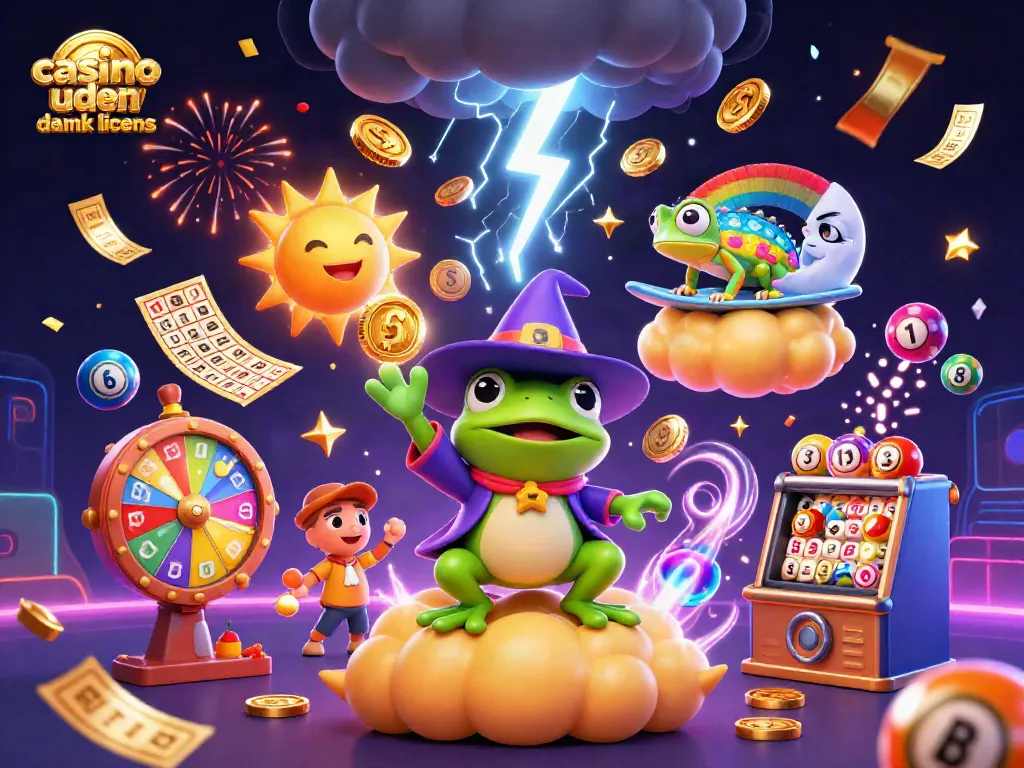Experience the excitement of casino uden dansk licens with golden coins and vibrant elements in action.