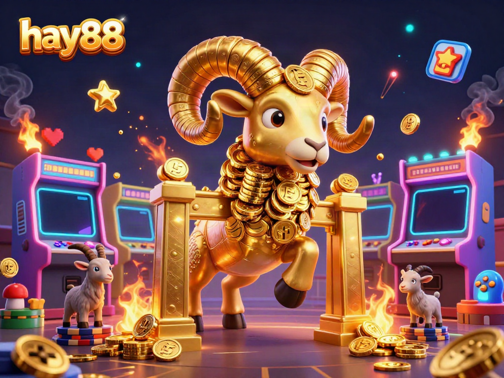 Experience the excitement of hay88 with a dynamic scene showcasing casino elements and thrilling 3D characters.