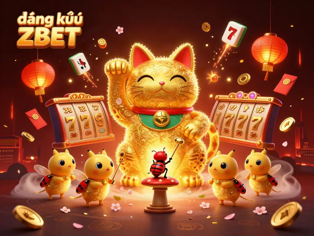 Experience good fortune in gaming with the engaging scene of đăng ký ZBET and casino symbols.