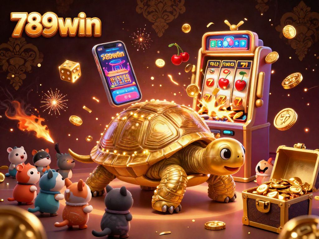 Join the excitement at 789win with this illustration of a vibrant slot machine jackpot party.