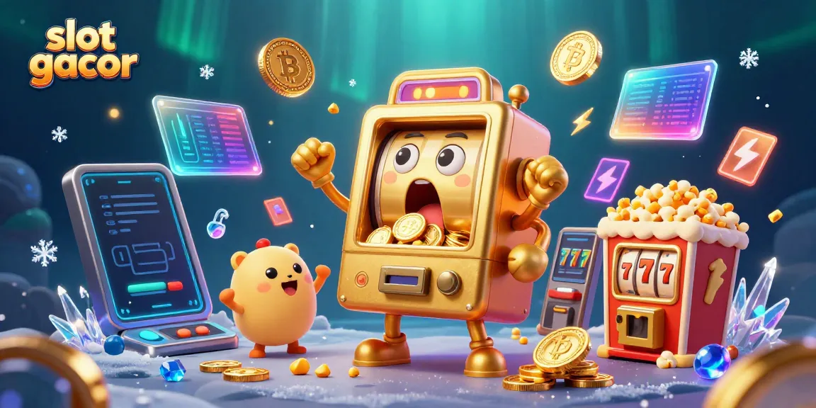 Engage with slot gacor machines striking jackpots as coins rain down in this vibrant casino scene.