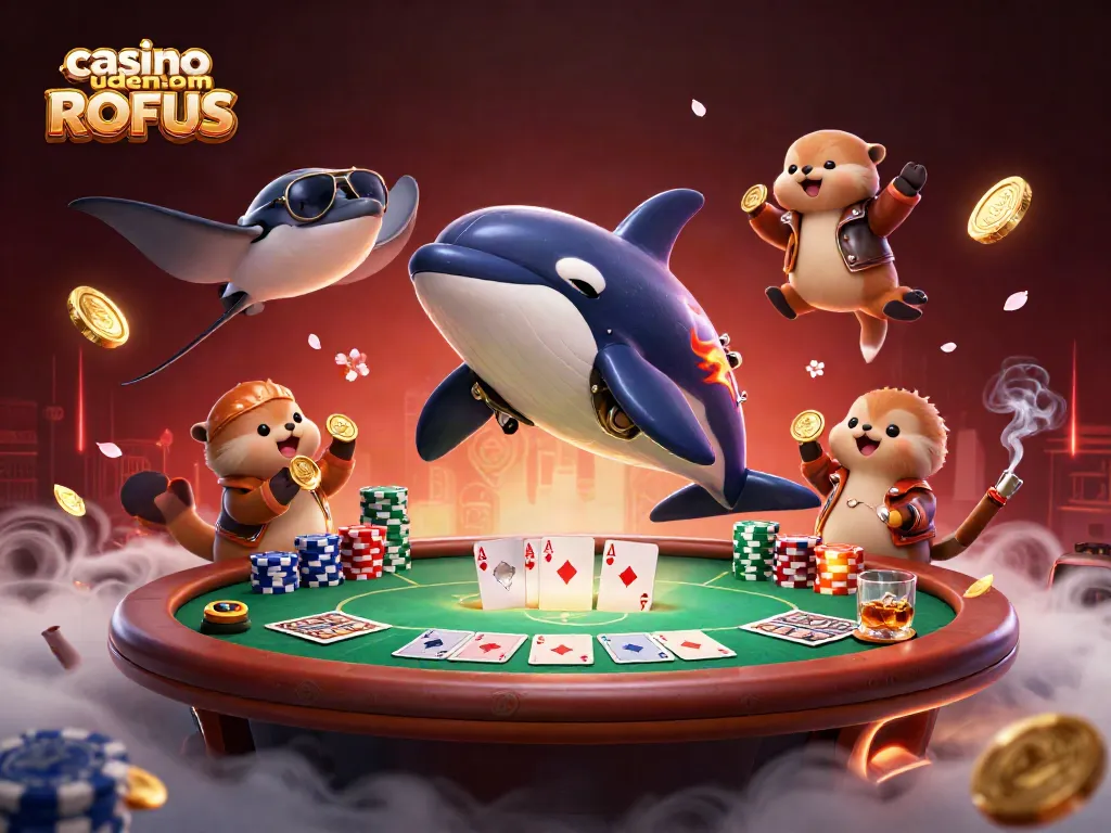 Experience the thrill of casino uden om ROFUS with vibrant characters celebrating wins.