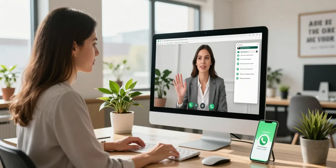 Using WhatsApp電腦版 for seamless communication in a modern office environment.