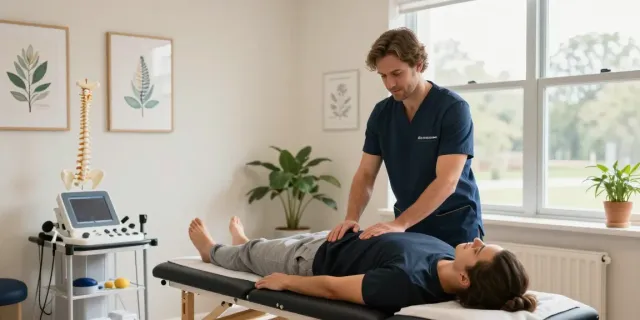 Chiropractor Chatswood providing personalized adjustments in a warm, inviting treatment room.