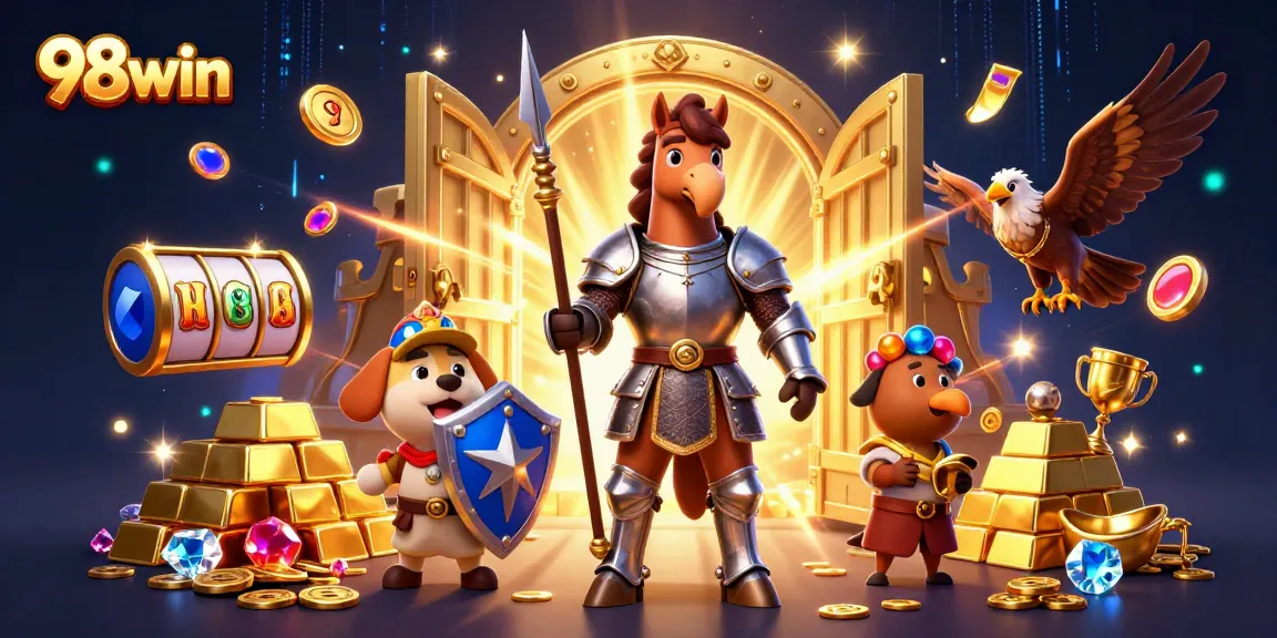 Experience vibrant casino fun with 98win, featuring fantasy characters and dynamic slot elements.