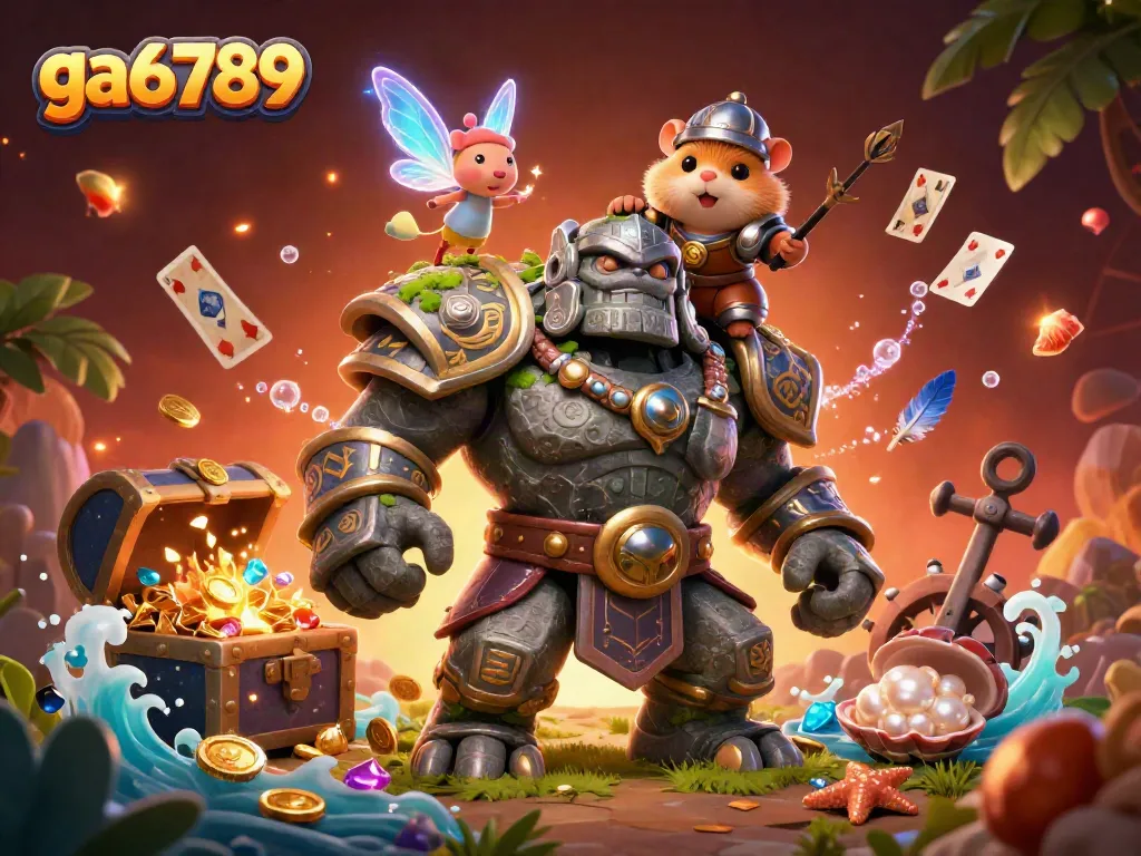 Experience exhilarating cockfighting action with ga6789 in a vibrant 3D casino-themed illustration.