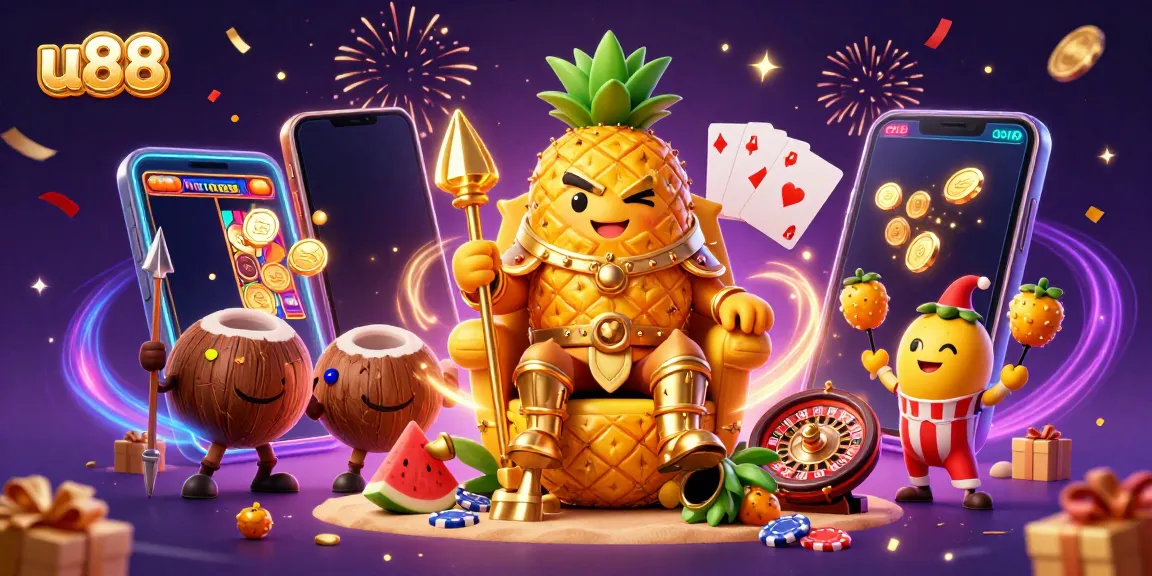 Engage with vibrant u88 casino illustration showcasing lively characters and dynamic gaming action.