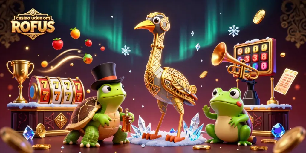 Experience thrilling gameplay at casino uden om ROFUS with an exciting 3D gaming illustration.