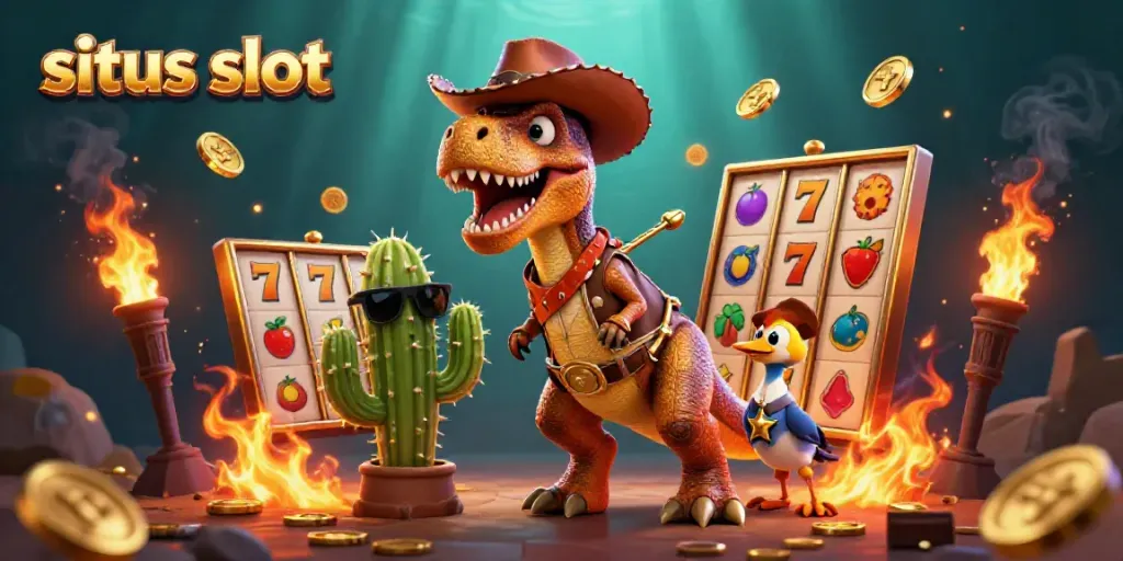 Slot gacor yang menarik menggunakan karakter unik dan simbol keberuntungan, pengalaman bermain slot yang menyenangkan.