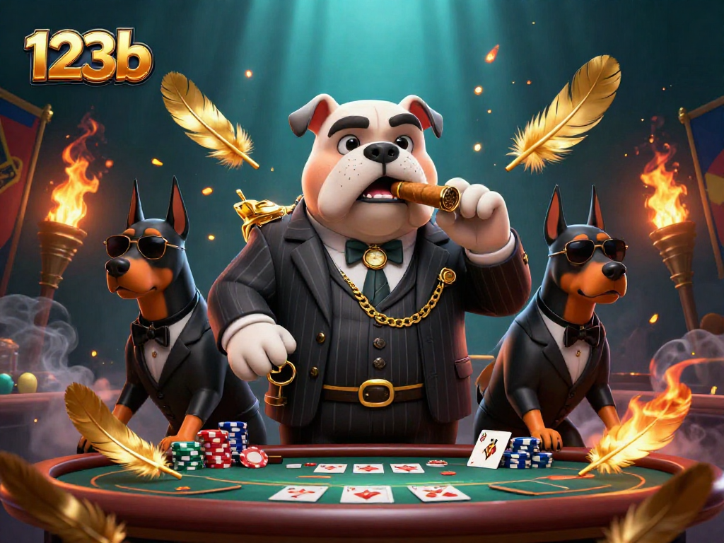 Engage with 123b's vibrant poker scene showcasing mafia bulldog and Doberman bodyguards.
