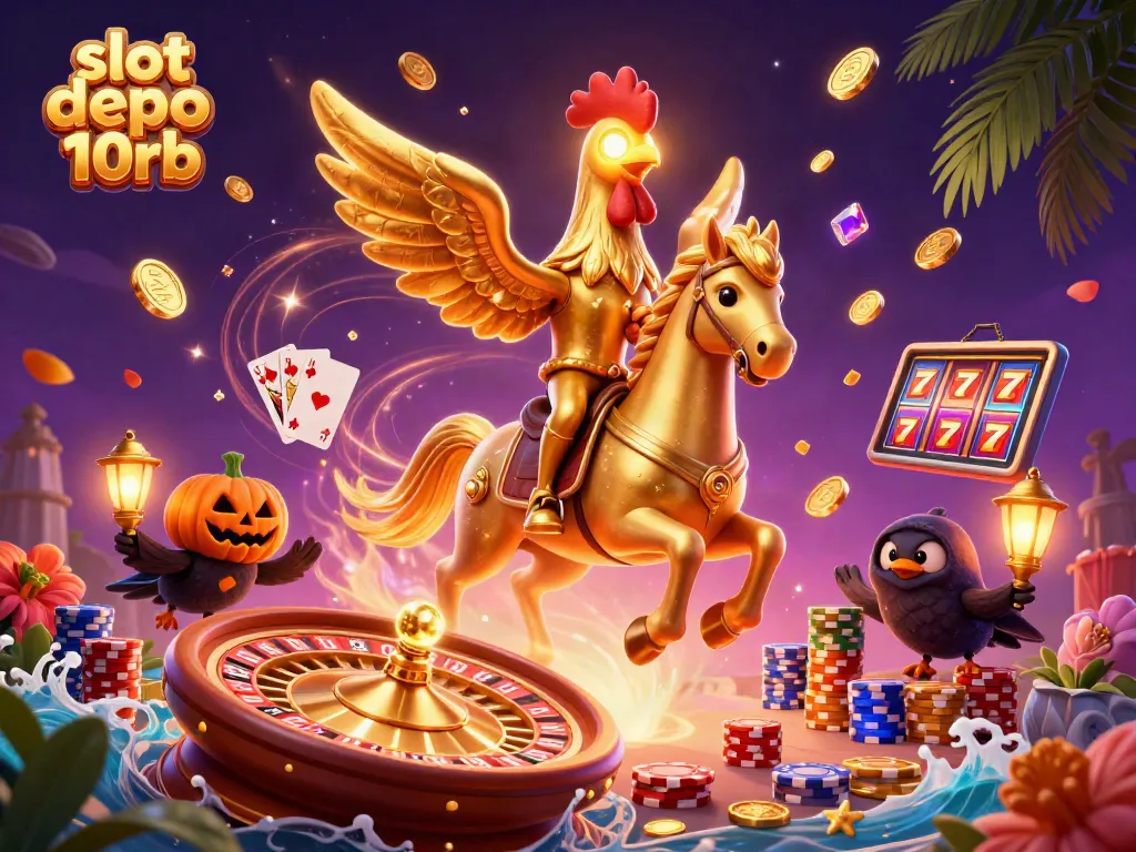 Experience thrilling gameplay with slot depo 10rb in this vibrant casino illustration.