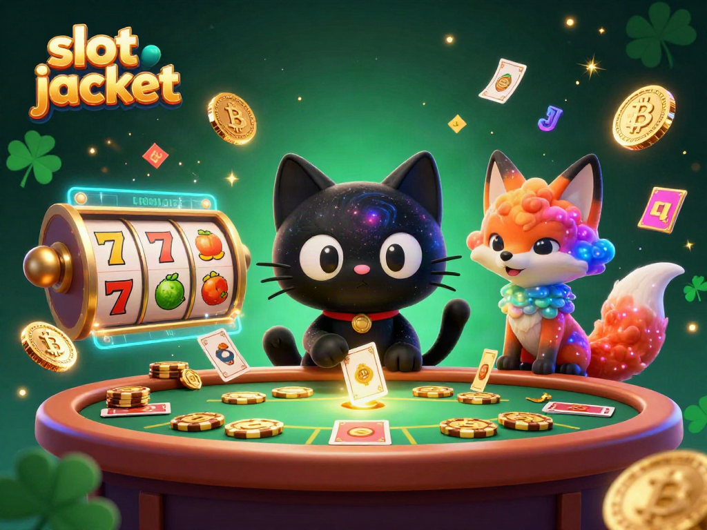 Experience thrilling slot jackpot wins with imaginative characters at a cosmic casino table.
