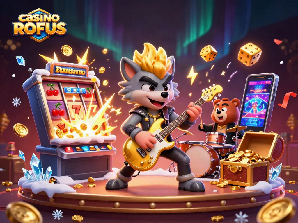 Play exciting games at casino uden om ROFUS with dynamic casino elements and lively characters.
