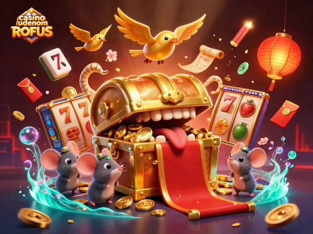 Experience thrilling gameplay at casino uden om ROFUS with lively 3D illustration of treasure adventures.
