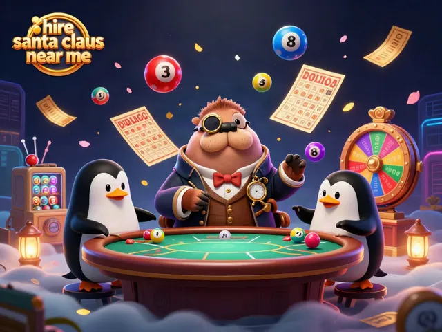 Experience excitement when you hire Santa Claus near me for unforgettable holiday events with vibrant casino-themed elements.